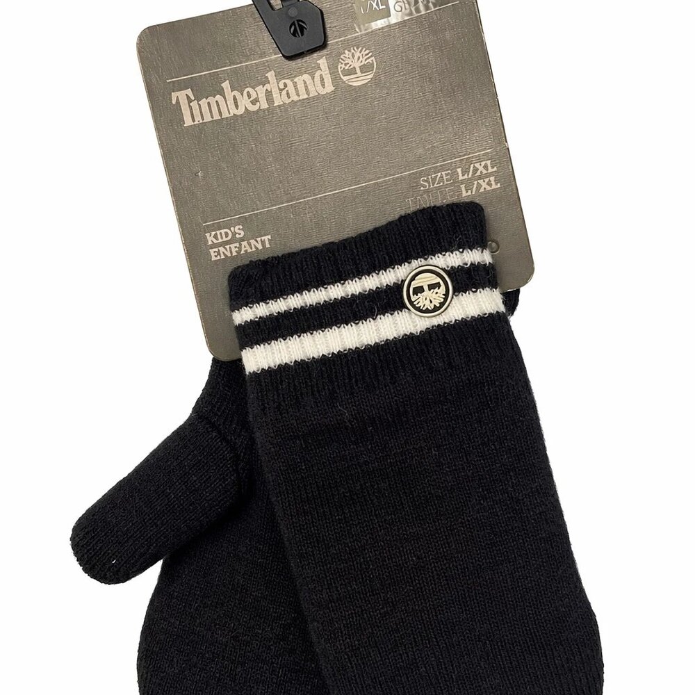 Timberland Boys Girls Black Gloves Size L Large